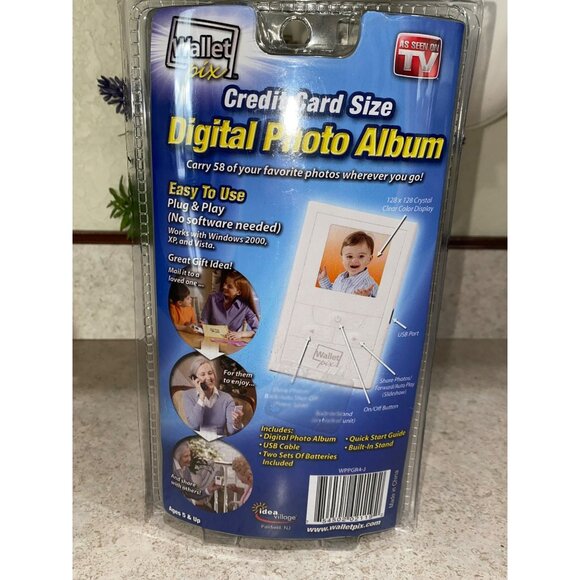 Wallet Pix Credit Card Size Digital Photo Album 1.5" Screen Plug & Play Holds 58 - Picture 8 of 8